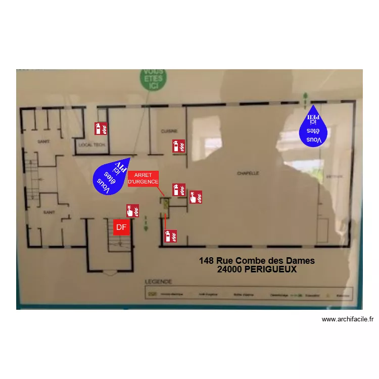 Eglise P&eacute;rigueux. Plan de 
