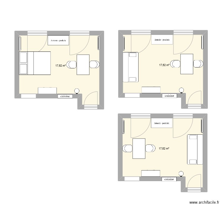 appart iris. Plan de 3 pièces et 53 m2
