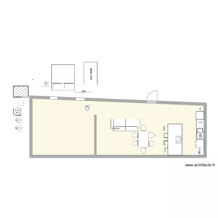 St G&eacute;raud RDC. Plan de 1  et 55 m²