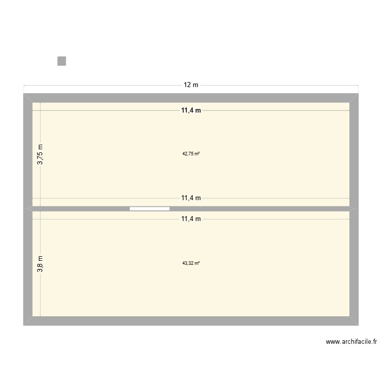 KERZAN1. Plan de 2 pièces et 86 m2