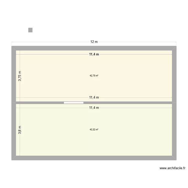 KERZAN1. Plan de 2 pièces et 86 m²