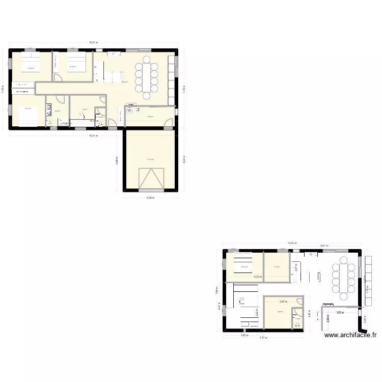 Maison v3. Plan de 13  et 169 m²