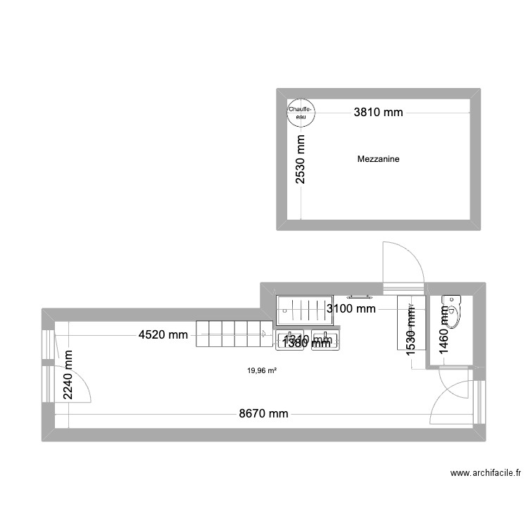 Pedron_NouvelleImplantation2. Plan de 3 pièces et 31 m2