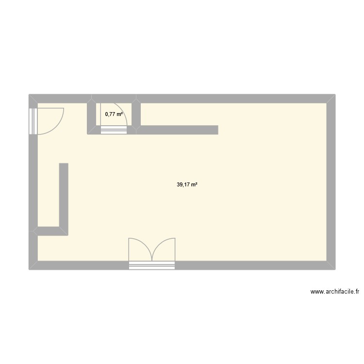 accueil. Plan de 2 pièces et 40 m2