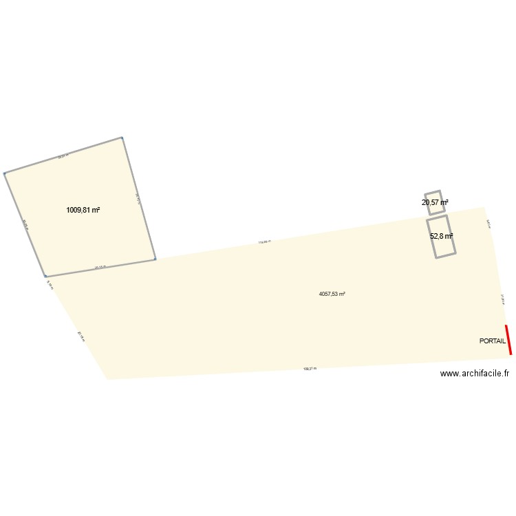 PLAN OZOIR. Plan de 3 pièces et 1083 m2