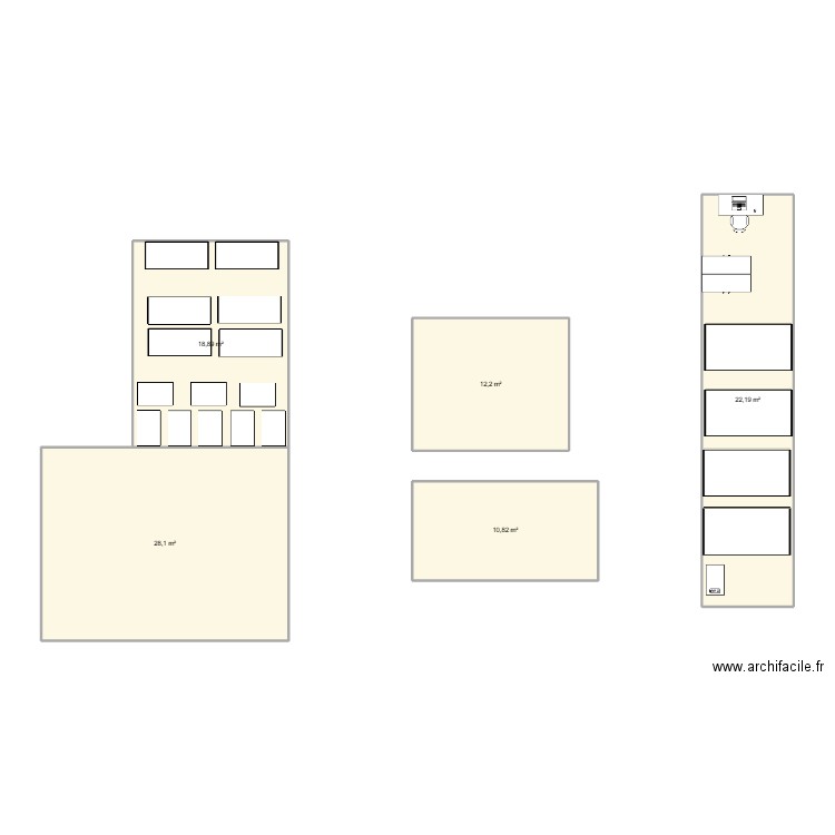 carrozzeria. Plan de 5 pièces et 92 m2
