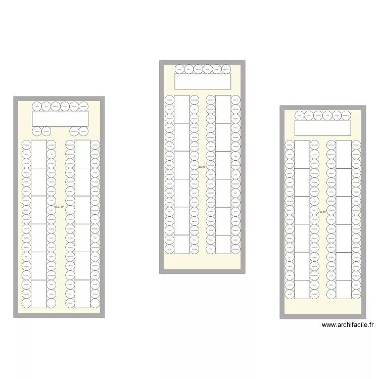 plan ferme. Plan de 3  et 205 m²