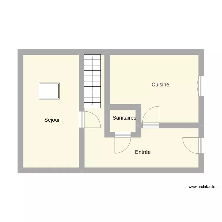 1er &eacute;tage. Plan de 4  et 43 m²