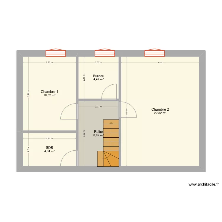 Maison H. Plan de 5  et 49 m²