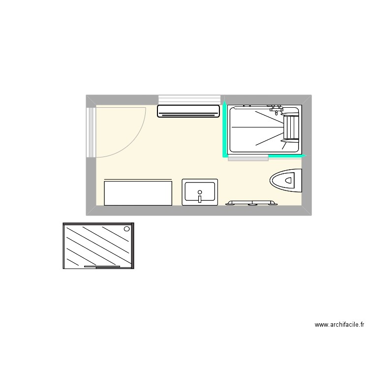 PRINCE PROPOSITION. Plan de 2 pièces et 5 m2