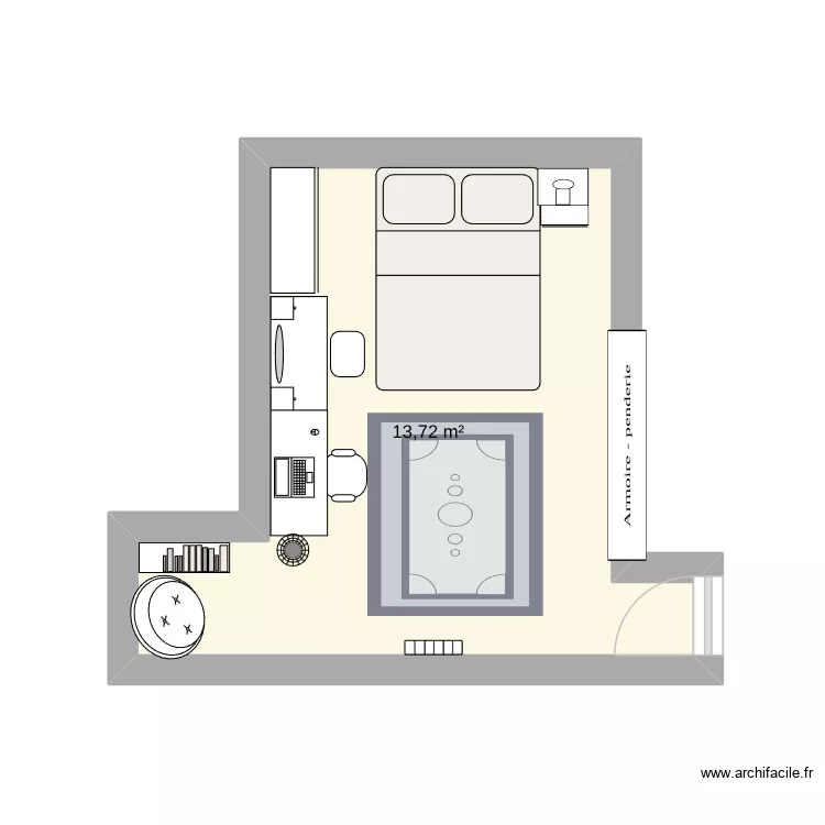 Rêve de chambre de Lili. Plan de 1 et 14 m² Rêve de chambre de Lili. Plan de 1 et 14 m²