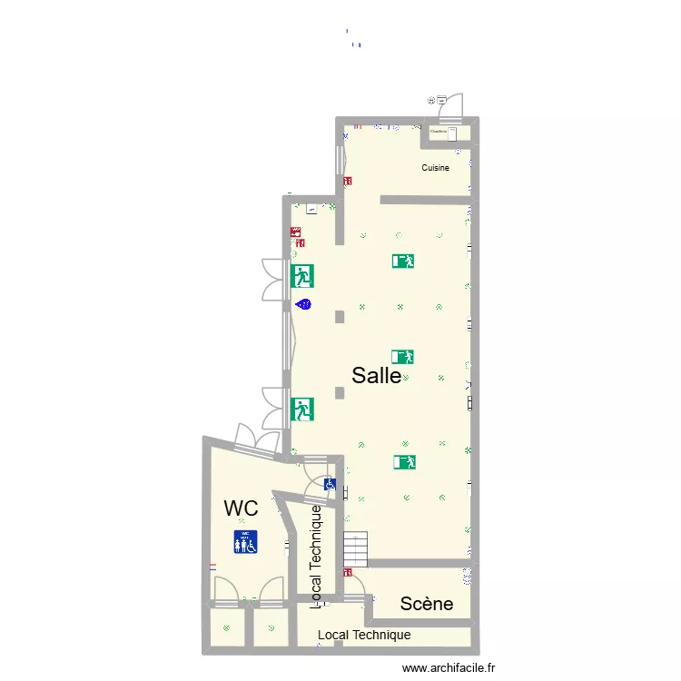 Salle Des fêtes de chaudun. Plan de 3 pièces et 114 m² Salle Des fêtes de chaudun. Plan de 3 pièces et 114 m²