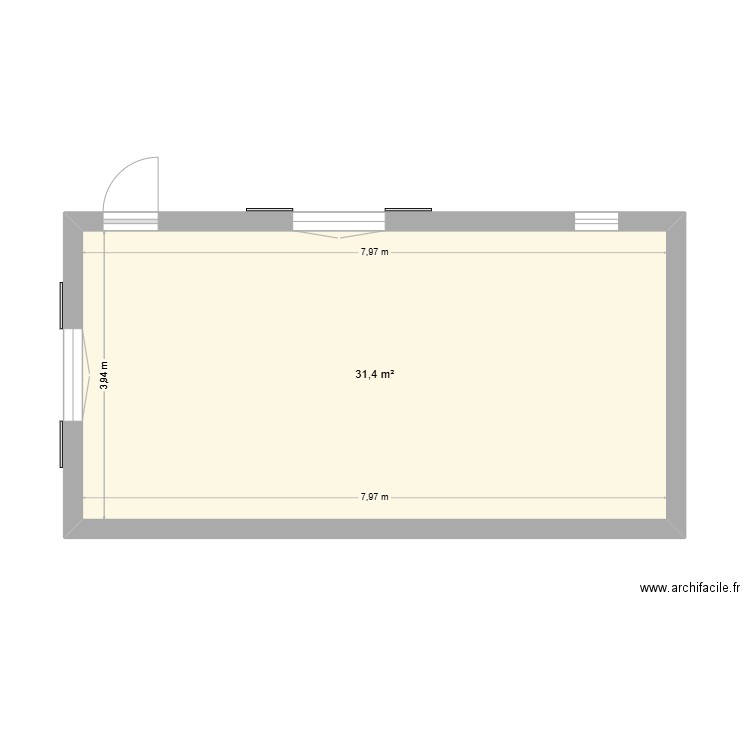 Existant Eyssautier. Plan de 1 pièce et 31 m2