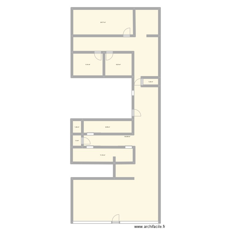 Institut. Plan de 9 pièces et 186 m2