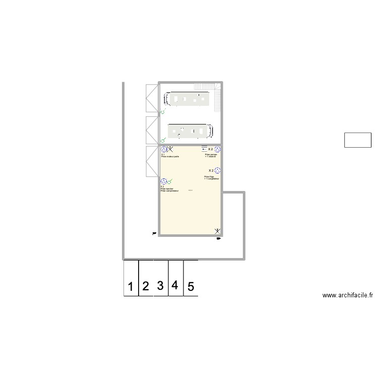 hangar + extension + silo + stock. Plan de 1 pièce et 147 m2