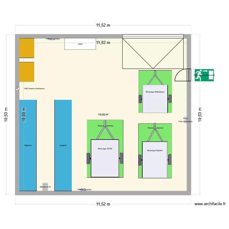 local chartres sud. Plan de 1  et 111 m²