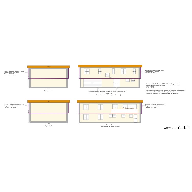 Plan de facade. Plan de 0 pièce et 0 m2