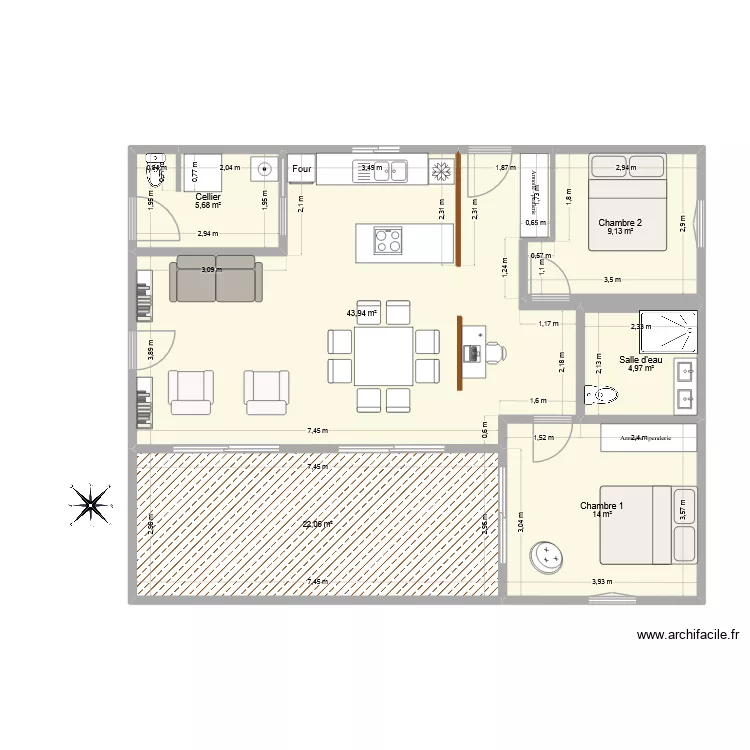 Maison T3 L. Plan de 6 et 100 m² Maison T3 L. Plan de 6 et 100 m²