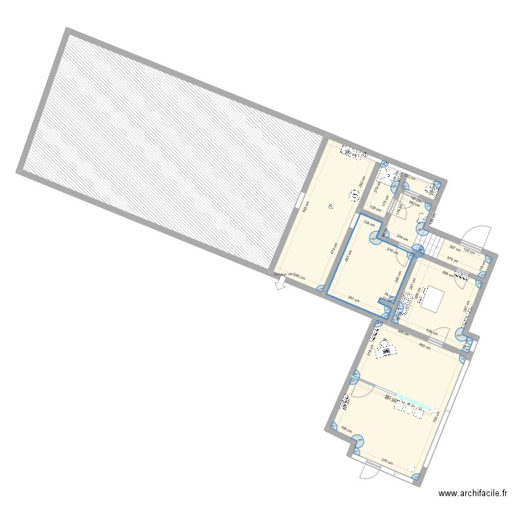 LOGE TREBES PROJET. Plan de 7 pièces et 208 m2