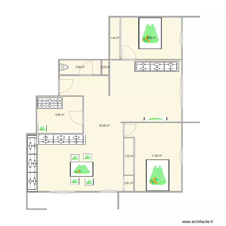 appartement st marcelin 2. Plan de 9 et 75 m² appartement st marcelin 2. Plan de 9 et 75 m²