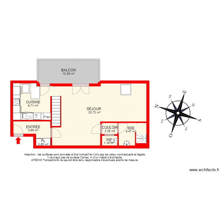 BI 13957 -. Plan de 16 pièces et 133 m2