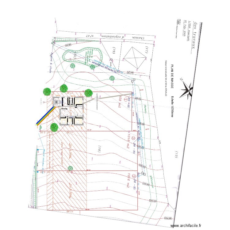 plan topographique Robecourt 2eme version 2. Plan de 6 pièces et 61 m2