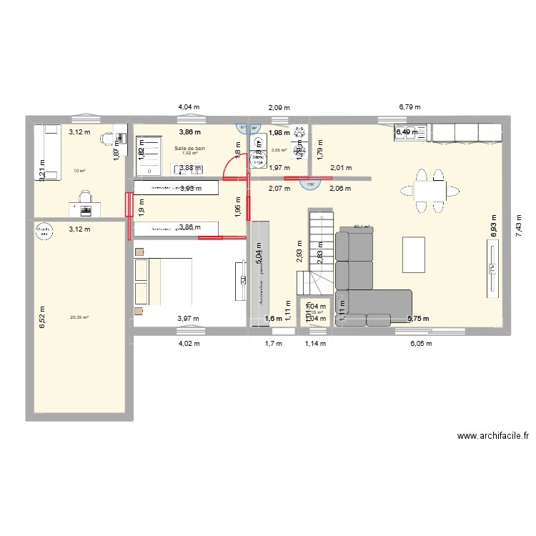 MAISO?1. Plan de 6 pièces et 103 m2