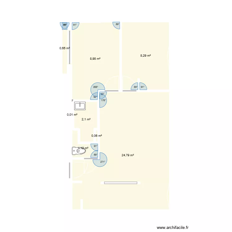 valras. Plan de 8  et 46 m²