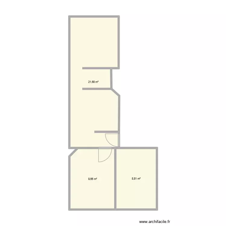 CELINE ROBERT. Plan de 3 Pièces et 40 m²