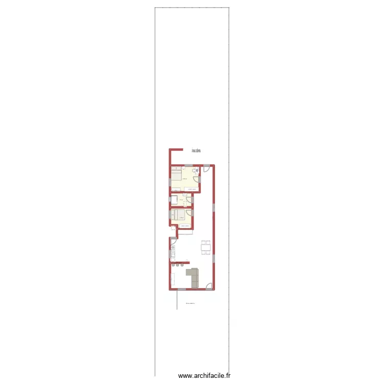 casa. Plan de 3  et 26 m²