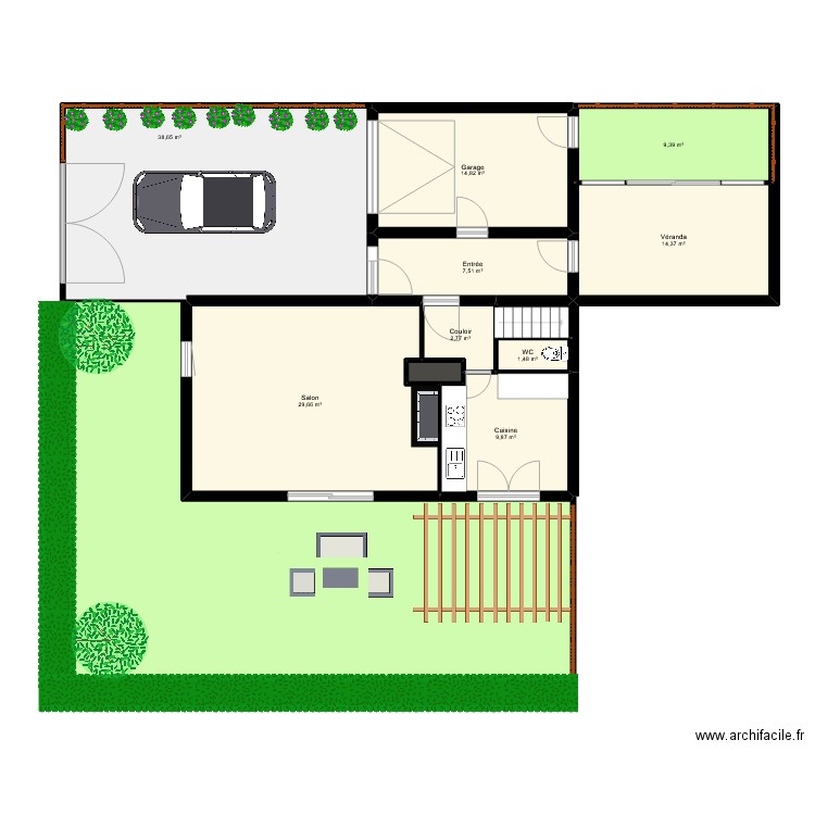 DAYGUE. Plan de 19 pièces et 243 m2