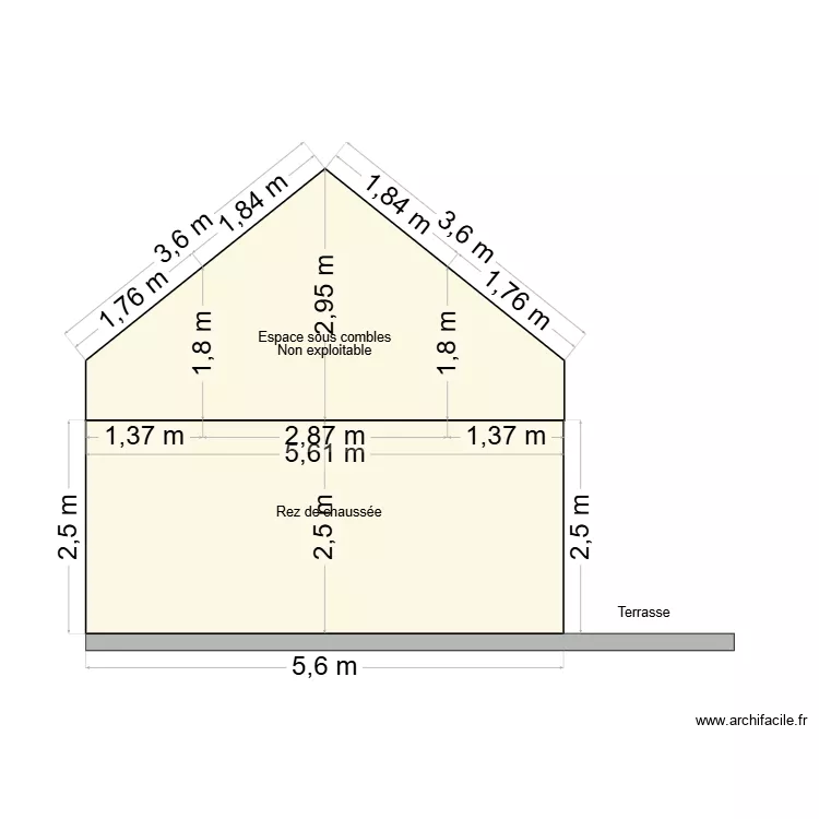 Coupe transversale. Plan de 