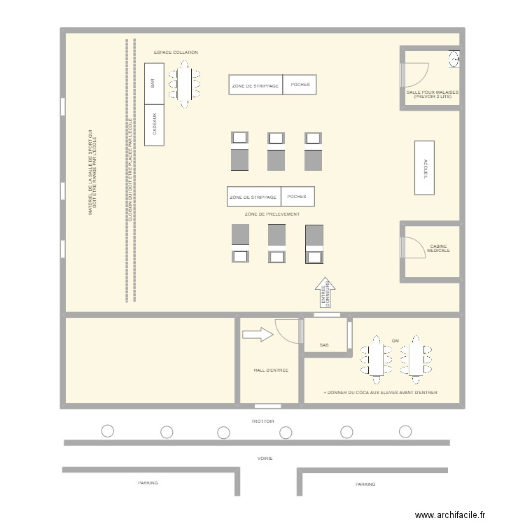 CHATELINEAU - Institut Sainte Marie. Plan de 7 pièces et 159 m2