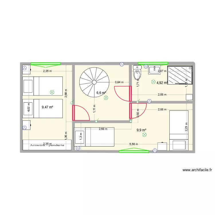 AUTHIE ETAGE. Plan de 