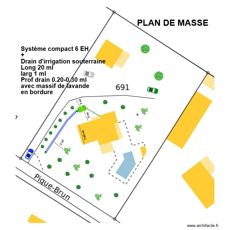 PECH. Plan de 0 pièce et 0 m2