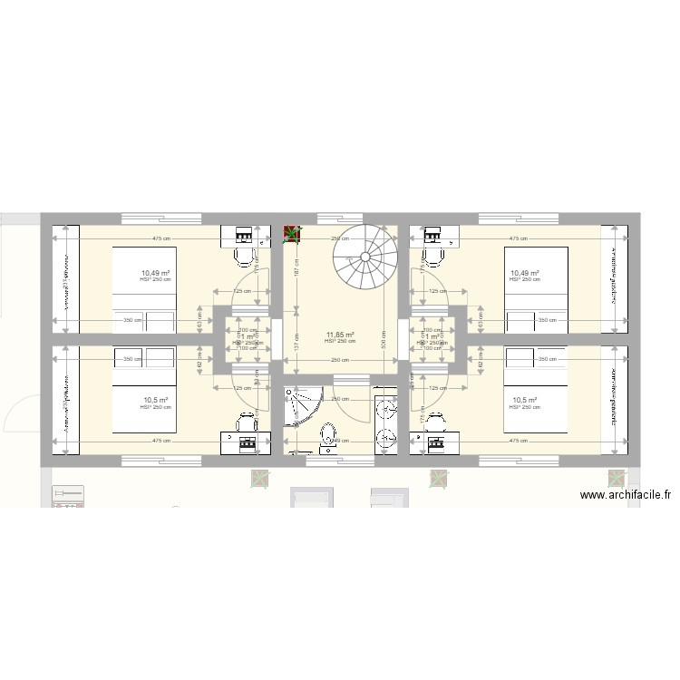 Plan Maison Famille JALADE 11/23. Plan de 14 pièces et 219 m2