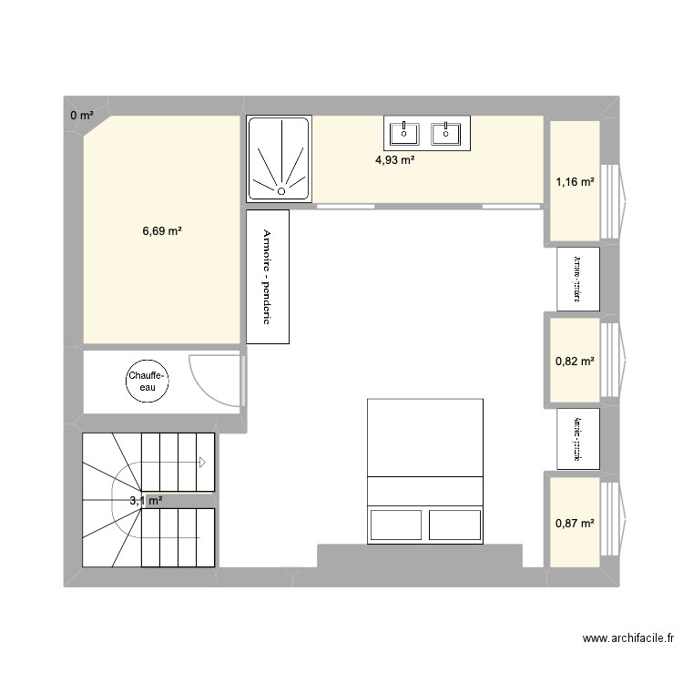 Felix Etage. Plan de 7 pièces et 18 m2