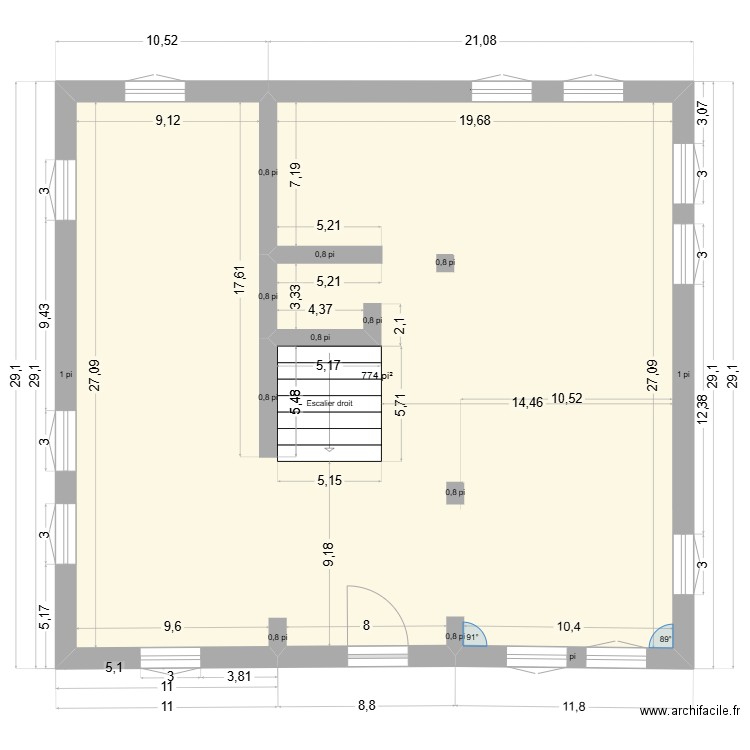 Module 4. Plan de 1 pièce et 72 m2