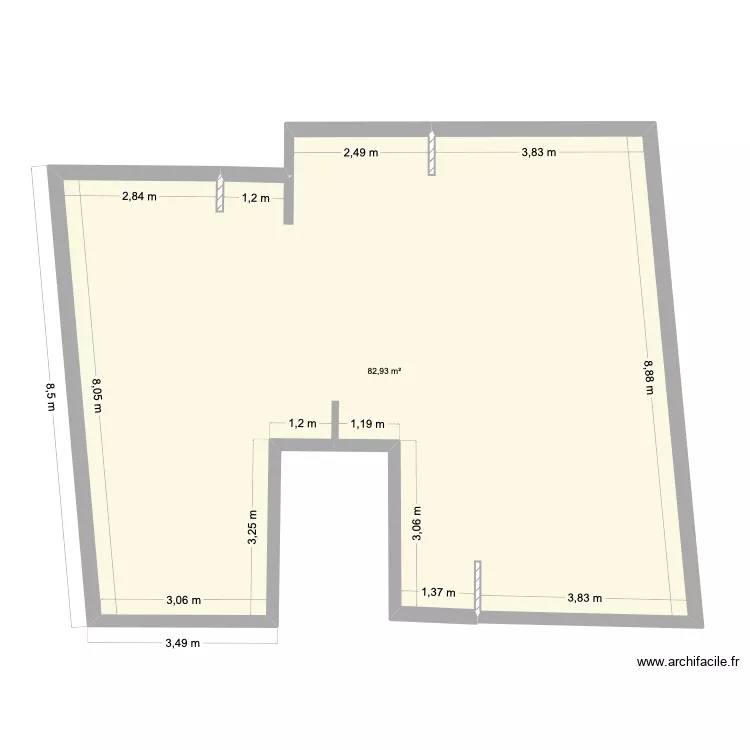 APARTEMENT BJ. Plan de 1 Pièce et 83 m² APARTEMENT BJ. Plan de 1 Pièce et 83 m²