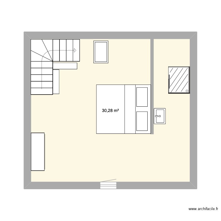 etage 2. Plan de 1 pièce et 30 m2