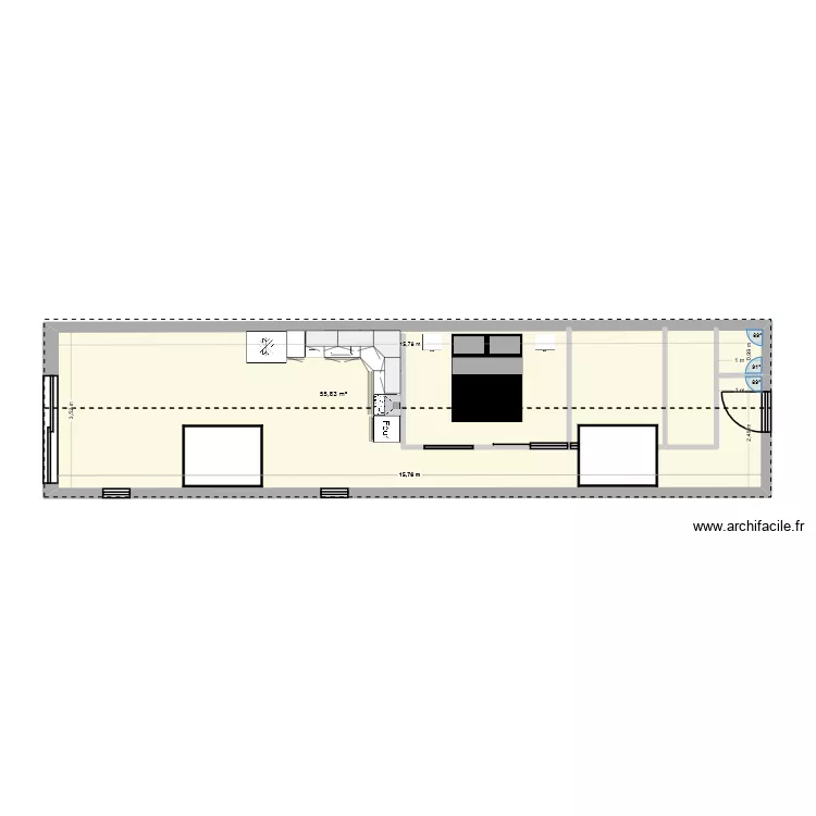 PL1. Plan de 1 et 56 m² PL1. Plan de 1 et 56 m²