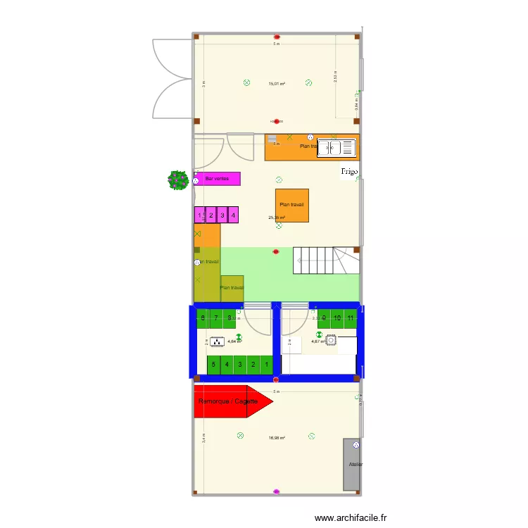 Hangar_Le Jardin de la Maison Rouge_Monnaie_vSUD. Plan de 5  et 67 m²