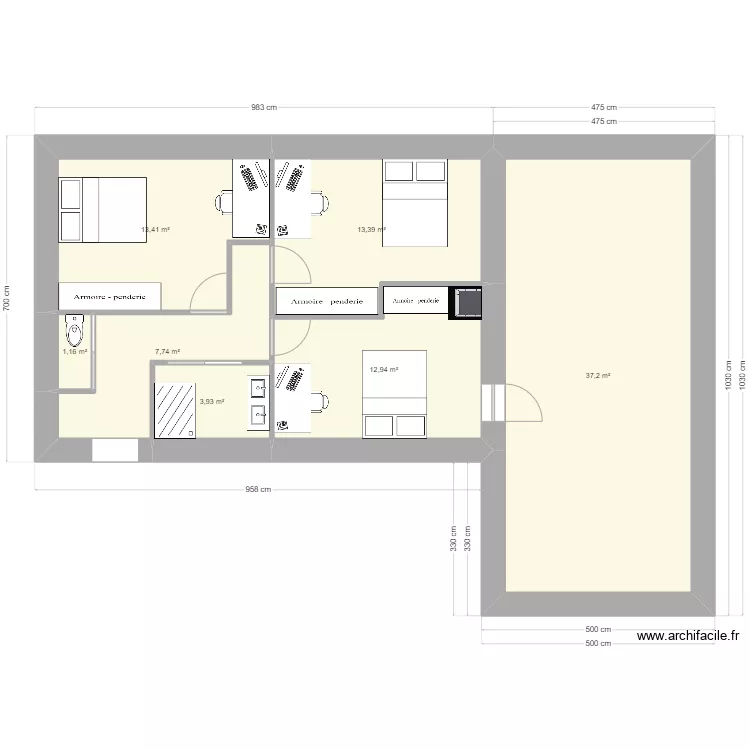 etage version 1sdb optimisée. Plan de etage version 1sdb optimisée. Plan de
