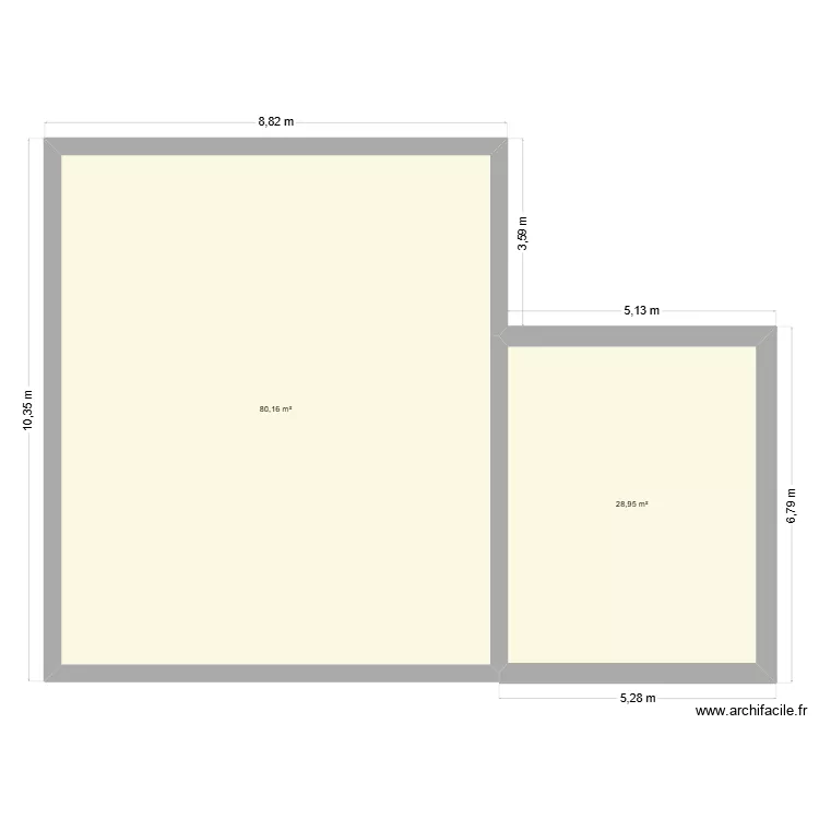 Maison Fil Rouge. Plan de 2 pièces et 109 m² Maison Fil Rouge. Plan de 2 pièces et 109 m²