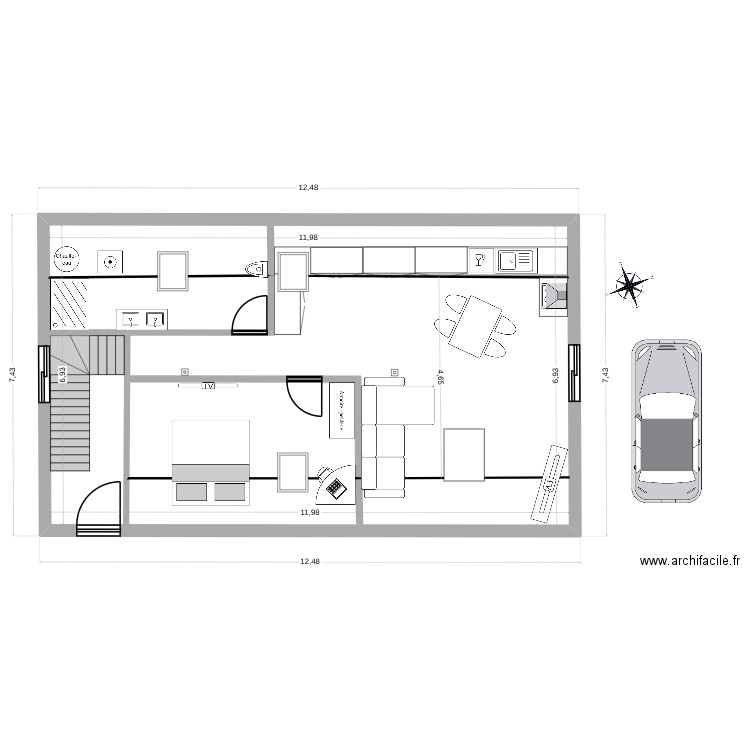 Etage 9 Conan vide. Plan de 1 pièce et 83 m2