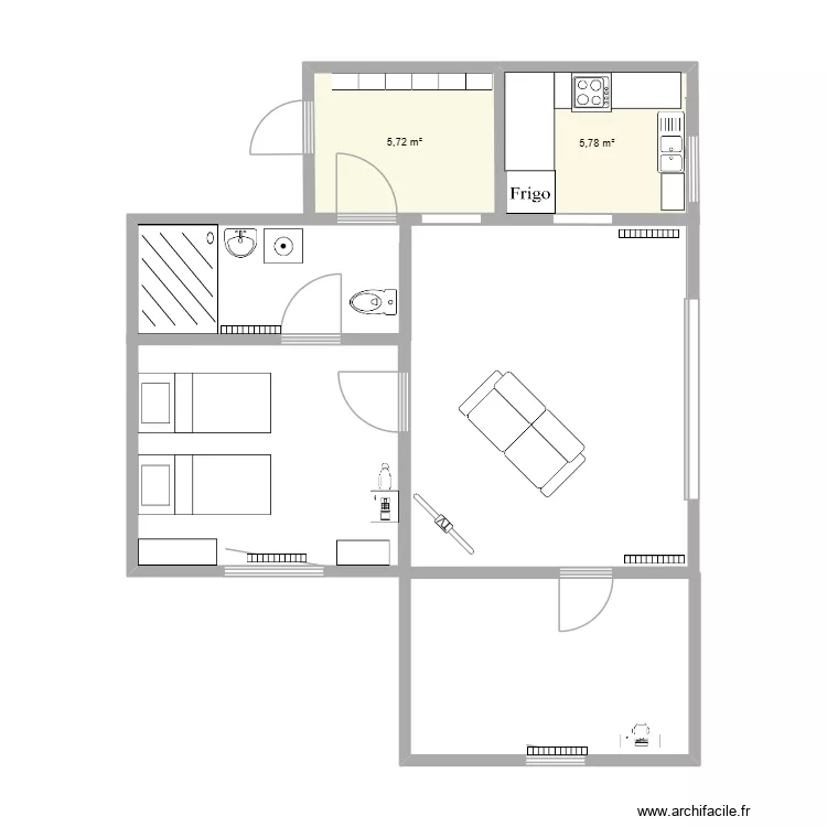 Raymond 1. Plan de 2  et 12 m²