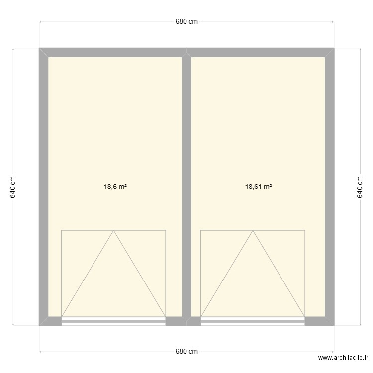 Double garage parcelle gsaV2. Plan de 2 pièces et 37 m2