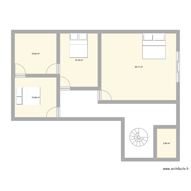 324. Plan de 5 pièces et 66 m2