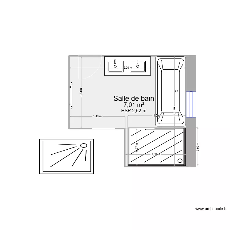 Salle de bain ludo. Plan de 