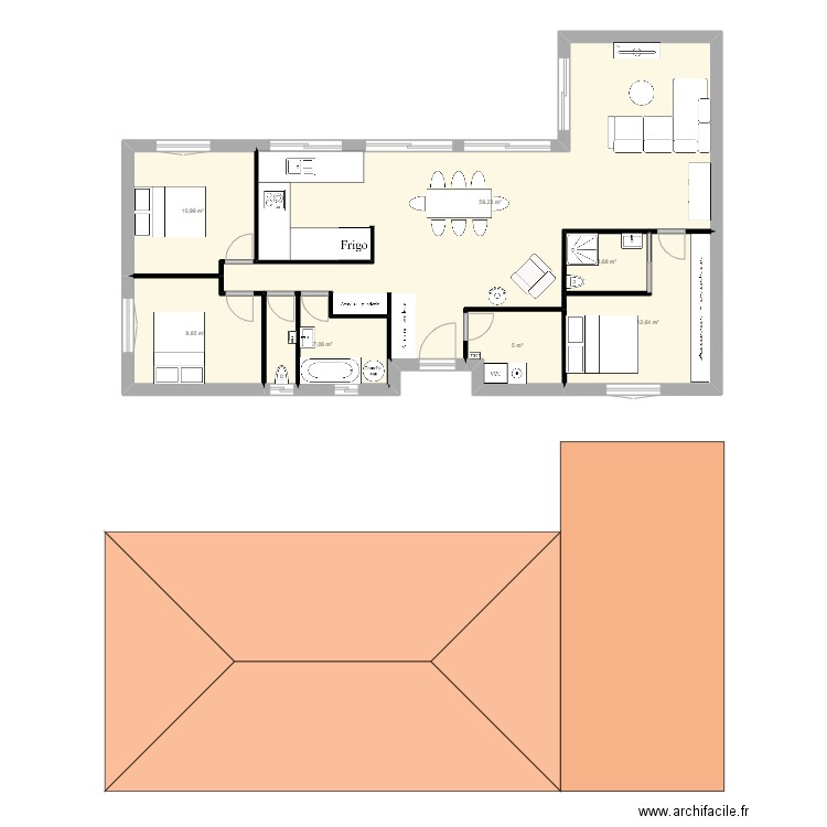 maison 5. Plan de 7 pièces et 108 m2